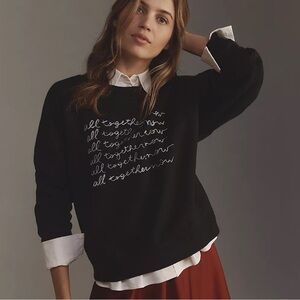 Maeve for Anthropologie x Roomytown "All Together Now" Graphic Sweatshirt Size M